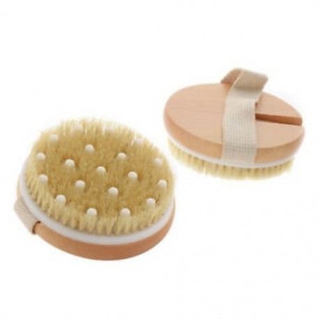 5X (természetes fa hátsó bőrradír masszázs eszköz tusolókefe leszerelhető hosszú H P2M4-vel