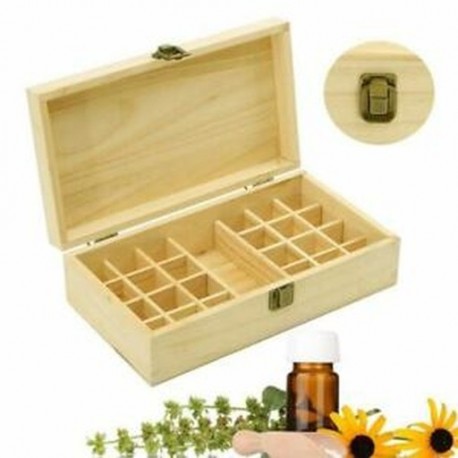 1X (25 lyuk illóolaj fadobozban 5 ml / 10 ml / 15 ml palackok Spa Yoga ClubL7A7)