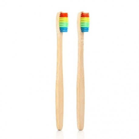 1X (Vaclav 2Pc bambusz fogkefe Rainbow Bambusz fogkefe rostos fogkefeU9T2)