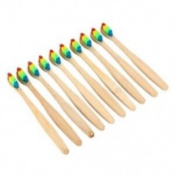 Vaclav 10Pc bambusz fogkefe Rainbow Bambusz fogkefe rostos fogkefe C W8W2