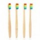 Vaclav 10Pc bambusz fogkefe Rainbow Bambusz fogkefe rostos fogkefe C W8W2