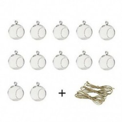 5X (12 db 80 mm-es függő tealight tartó üveggömbök terarium esküvői gyertya Q7B7