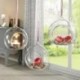5X (12 db 80 mm-es függő tealight tartó üveggömbök terarium esküvői gyertya Q7B7