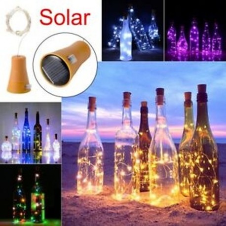kék - 1PCS Solar 2M LED parafalakú 20 LED-es éjszakai tündérlámpa Kork Solarbet K2D6