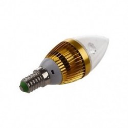 3W E14 LED izzó gyertya lámpa meleg fehér 85V - 265V arany héj E3Q9 X7L3