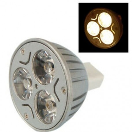 2X (3 * 1W MR16 GU5.3 3W 12V LED-es izzó - meleg fehér O8Q9)