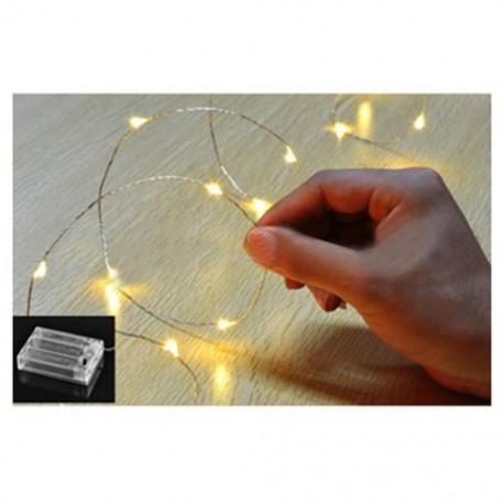 3X (20 LED-es elemmel működtetett réz húros tündér party karácsony esküvői fény, Wa O1L3
