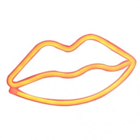 1X (dekoratív LED piros ajak alakú neon éjszakai fali dekorációs lámpa gyermekeknek L0O4