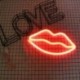1X (dekoratív LED piros ajak alakú neon éjszakai fali dekorációs lámpa gyermekeknek L0O4