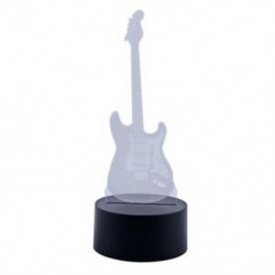 3X (Új 3D-s elektromos gitár éjjeli lámpa 7 színes LED-es érintőkapcsoló tábla S8X6