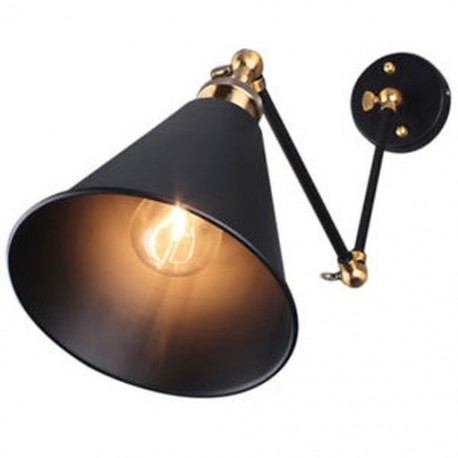 Retro ipari Edison egyszerűségű antik fali lámpa fém esernyővel Sh E7S8