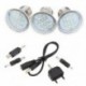 2X (4 W-os napelemes 3 LED-es lámpa USB 5 V-os mobiltelefon-töltő rendszerkészlet a Hom