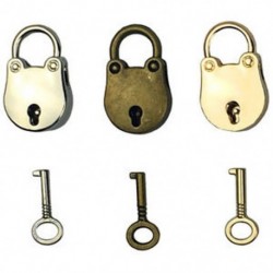 2X (3db-os keverék színes antik stílusú archaizált lakatok kulcstartóval az L2E8 kulccsal