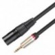 0,3M Xlr 3Pin hím - 3,5 mm-es trs hím sztereo csatlakozó árnyékolt mikrofon Mic Co U6U7