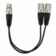 Új 3 tűs XLR FEMALE jack a kettős 2 HÁLÓZAT csatlakozóhoz Y SPLITTER kábel adapter 1 láb Q5A4