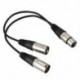 Új 3 tűs XLR FEMALE jack a kettős 2 HÁLÓZAT csatlakozóhoz Y SPLITTER kábel adapter 1 láb Q5A4