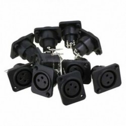 10 db fekete XLR 3 pin-es női aljzathoz rögzítő alváz NYÁK-csatlakozó I1V6