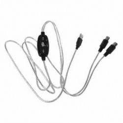 1X (USB IN-OUT MIDI kábel-konvertáló számítógép és zenei billentyűzet adapter kábel E9V7)