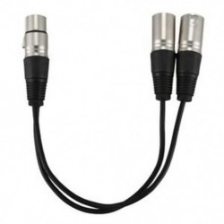 2X (Új 3 tűs XLR FEMALE aljzat a kettős 2 FÉNY-csatlakozóhoz Y SPLITTER kábel adapter 1 H4Q2