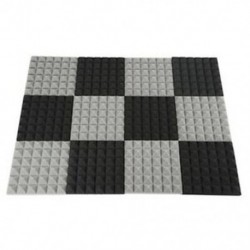 Black &amp  Grey - Faszén akusztikus habcsempék Hangszigetelő habpanelek Stúdió hangminder M0M2