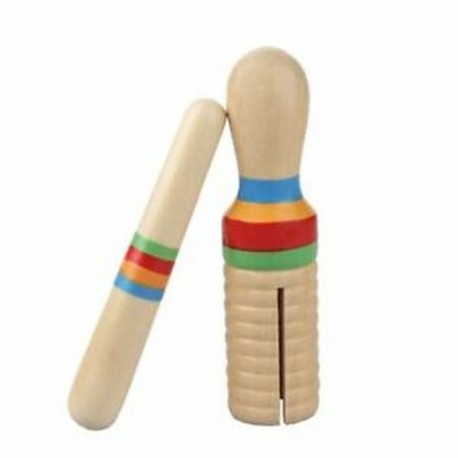 2X (Fa varjú hangjelző Fa Guiro Stick Kids Gyerekeknek Musical Toy Perc E2K0