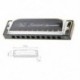 Swan Harmonica 10 lyukú kulcs C SILVER w / tokkal Blues Harp rozsdamentes acél G6D7