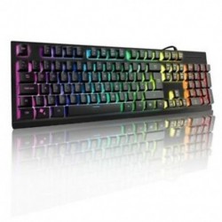Gaming billentyűzet, színes szivárványos LED háttérvilágítású USB vezetékes Gaming billentyűzet Mem X0U3