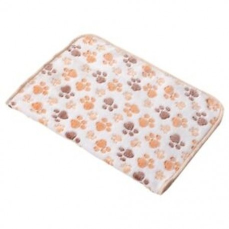 Háziállatok kutya macska korall gyapjú takaró szőnyeg otthon kis mancs mintát, bézs L Q2A6