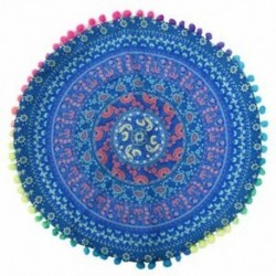 Stílusos, nagy Mandala padló-párnahuzat, kerek bohém meditációs párna A2T7