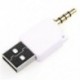 1X (Fehér USB 2.0 hím - 3,5 mm-es hím adatszinkronizáló töltő adapter csatlakozója az A0C7-hez