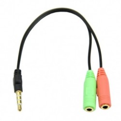 PC fülhallgató és kettős 3,5 mm-es dugaszoló csatlakozó okostelefon-adapterhez S6U9 kábel