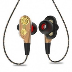 3,5 mm-es hifi vezetékes fülhallgató, kétdinamikus négymagos hangszóró, fülbe helyezhető fülhallgató, Fle Y6B9