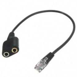 Fülhallgató kábel 2 x 3,5 mm-es és RJ9 Jack Adapter konverter PC-s fülhallgató telefon U8W3