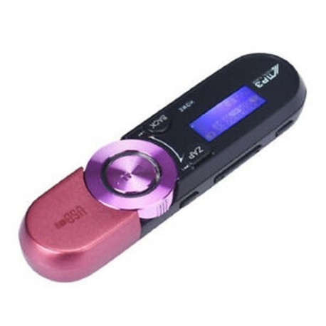 1X (LCD képernyő USB 16 GB-os Flash támogatás FM rádió TF MP3 zenelejátszó - rózsaszínű V6E7