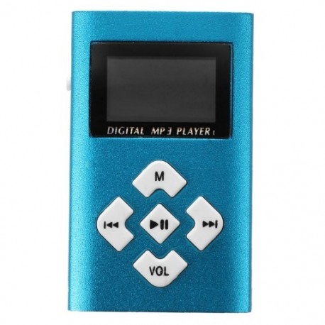 6X (USB aljzatú LCD képernyő Mini MP3 lejátszó 32 GB-os Micro SD TF (kék) L4Q8)