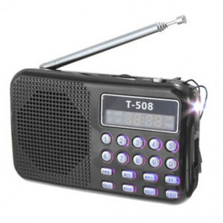 3X (T508 Mini hordozható LED-es sztereó FM rádió MP3 zenelejátszó TF USB Spe O7B7