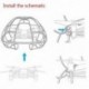 8X (Tello Drone számára új gömb alakú védő ketrec borítóvédő lámpatestekkel, teljes Pro X3U4
