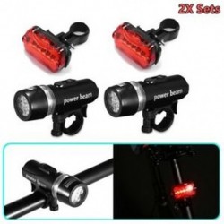 2x készlet LED-es lámpakerékpár-kerékpár MTB első fényszóró   hátsó biztonsági zseblámpa P8Q3