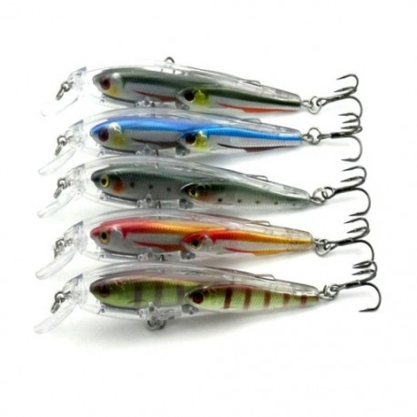 4X (Hengjia Minnow Wobbler horgászcsaló Pesca horgászfelszerelés csoportos halak CrE3D1