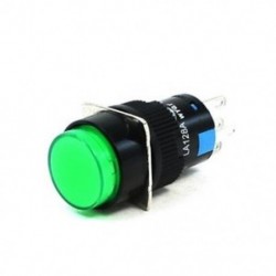 AC 250V 5A SPDT 1NO 1NC 5 pin Reteszelő zöld nyomógomb kapcsoló w 220V LED S3L5