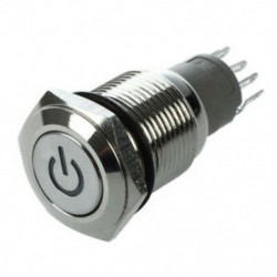 Nyomógombos kapcsolók Nyomógomb Nyomógomb 16mm 12V 3A kék metál TOP Y2T7