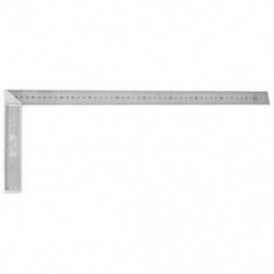 4X (acél 90 fokos szögmérő, 50 cm méretarányú vonalzó, ferdeszög, ezüst S1H4)