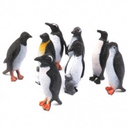 Műanyag pingvin-óceáni állati játékmodell ajándék 8db fekete   fehér E9M3