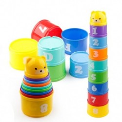 9 db oktató babajátékok 6 hónap   számok Betűk Hajtogatott stack kupa torony P3L4
