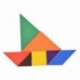 Oktatási, fából készült, hét darab puzzle, Tangram agy-ugratók babajáték P9A1