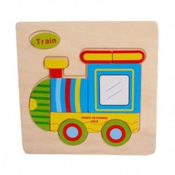 Fa aranyos vonat puzzle oktatási fejlesztő baba gyerekeknek edzőjáték H1W1