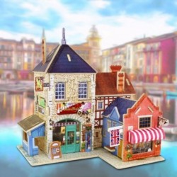 5X (3D-s fa kézzel készített DIY sztereo kirakós játék puzzle táblák gyerekeknek D9L3 puzzle játék