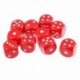 piros - 10 hatoldalas D6 kocka társasjátékokhoz, fából Q3J7