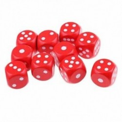 piros - 10 hatoldalas D6 kocka társasjátékokhoz, fából Q3J7