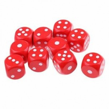 piros - 10 hatoldalas D6 kocka társasjátékokhoz, fából Q3J7